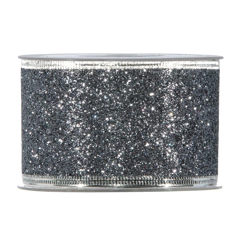 NASTRO ARGENTO GLITTERATO BORDO ANIMATO MM63X10MT